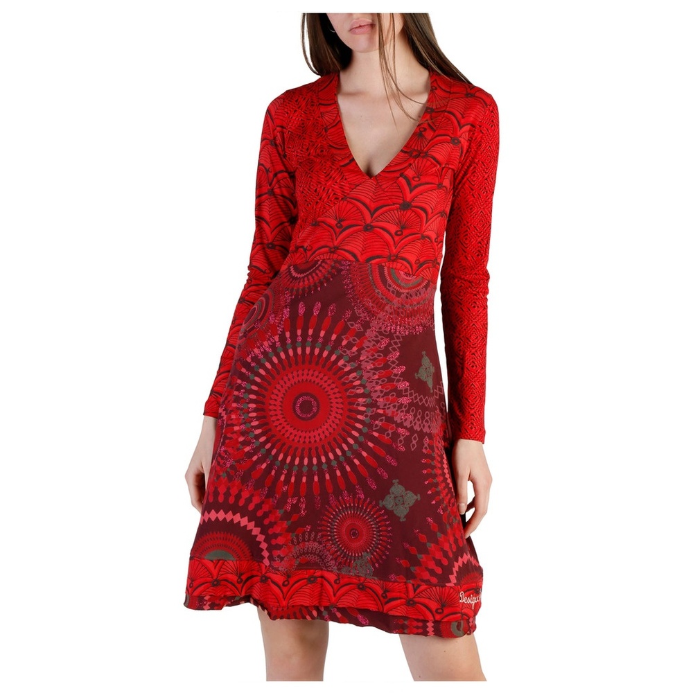 Desigual Designer Red Floral Dress